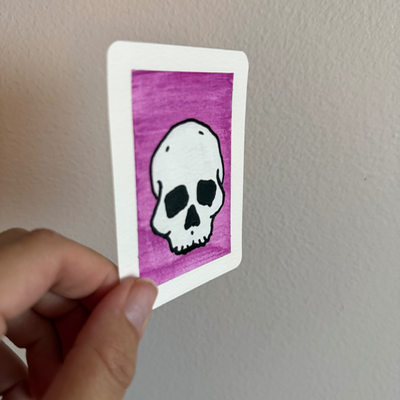 Original Skull ACEO | Little Bones #1/3 aceo art card thumbnail 2