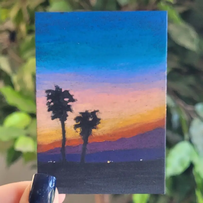 Sunset Beach Silhouette 02 aceo art card