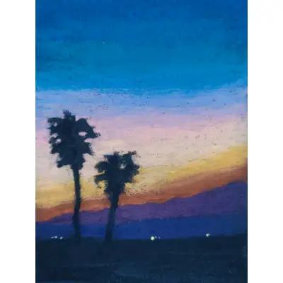 Sunset Beach Silhouette 02 aceo art card thumbnail 3