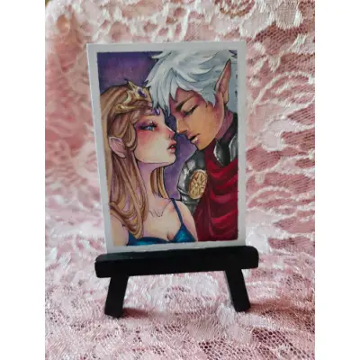 Forbidden Love - Original ACEO aceo art card thumbnail 1