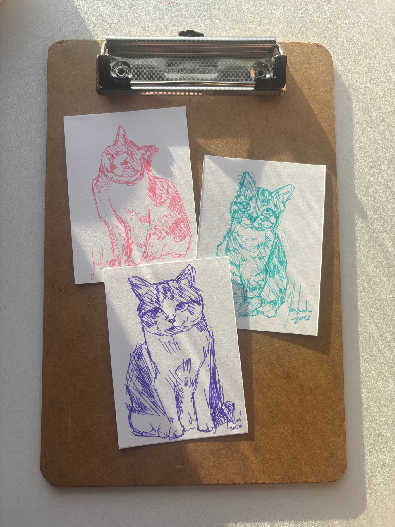 “Colorful Kitty’s” set of 3 Aceos aceo art card