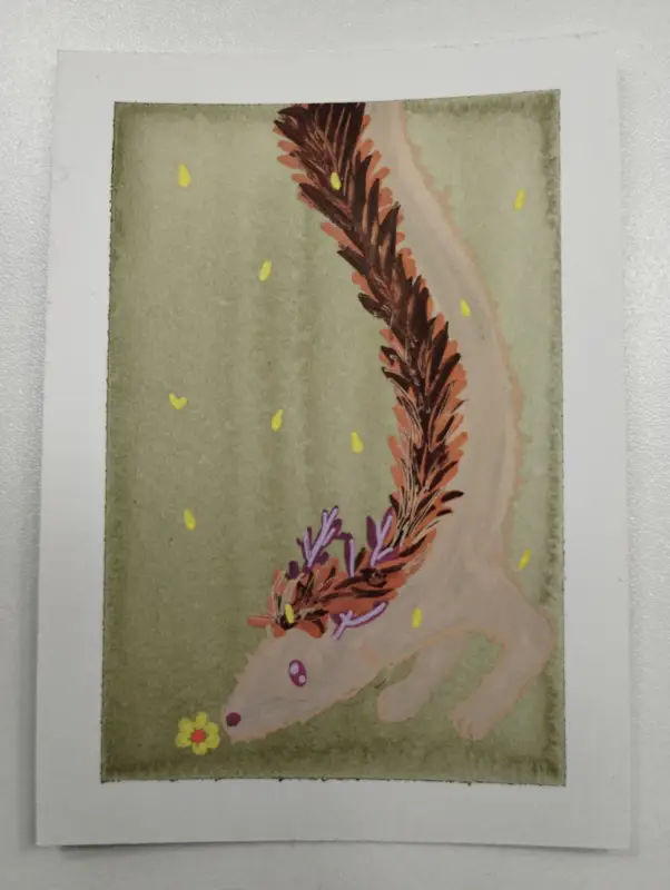 Yellow Petals aceo art card