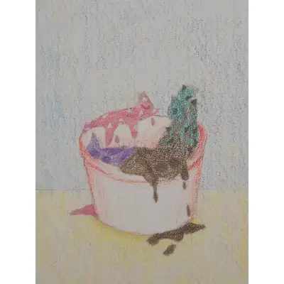 A BUCKET of ice cream kitties aceo art card thumbnail 2