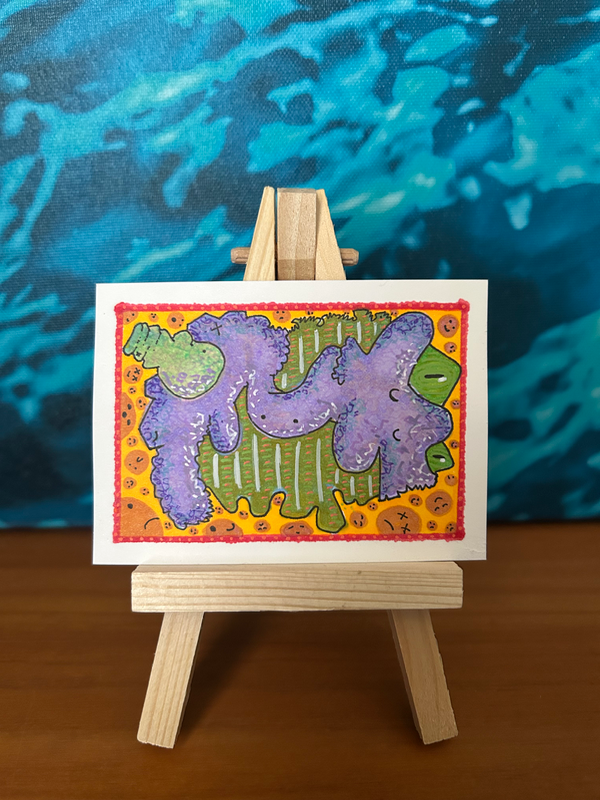 Faces aceo art card