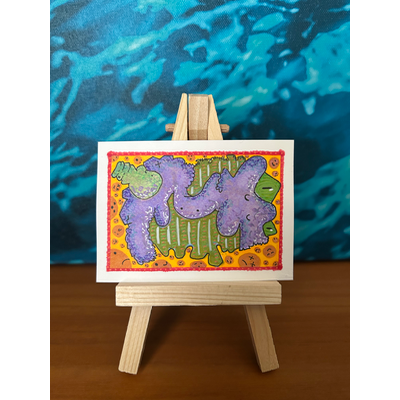 Faces aceo art card thumbnail 1