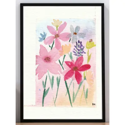 Field of Flowers aceo art card thumbnail 2
