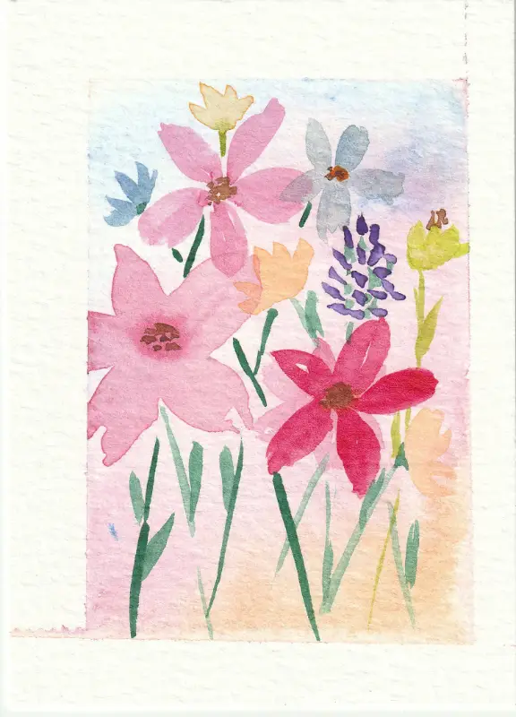 Field of Flowers aceo art card