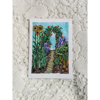 The Garden aceo art card thumbnail 1