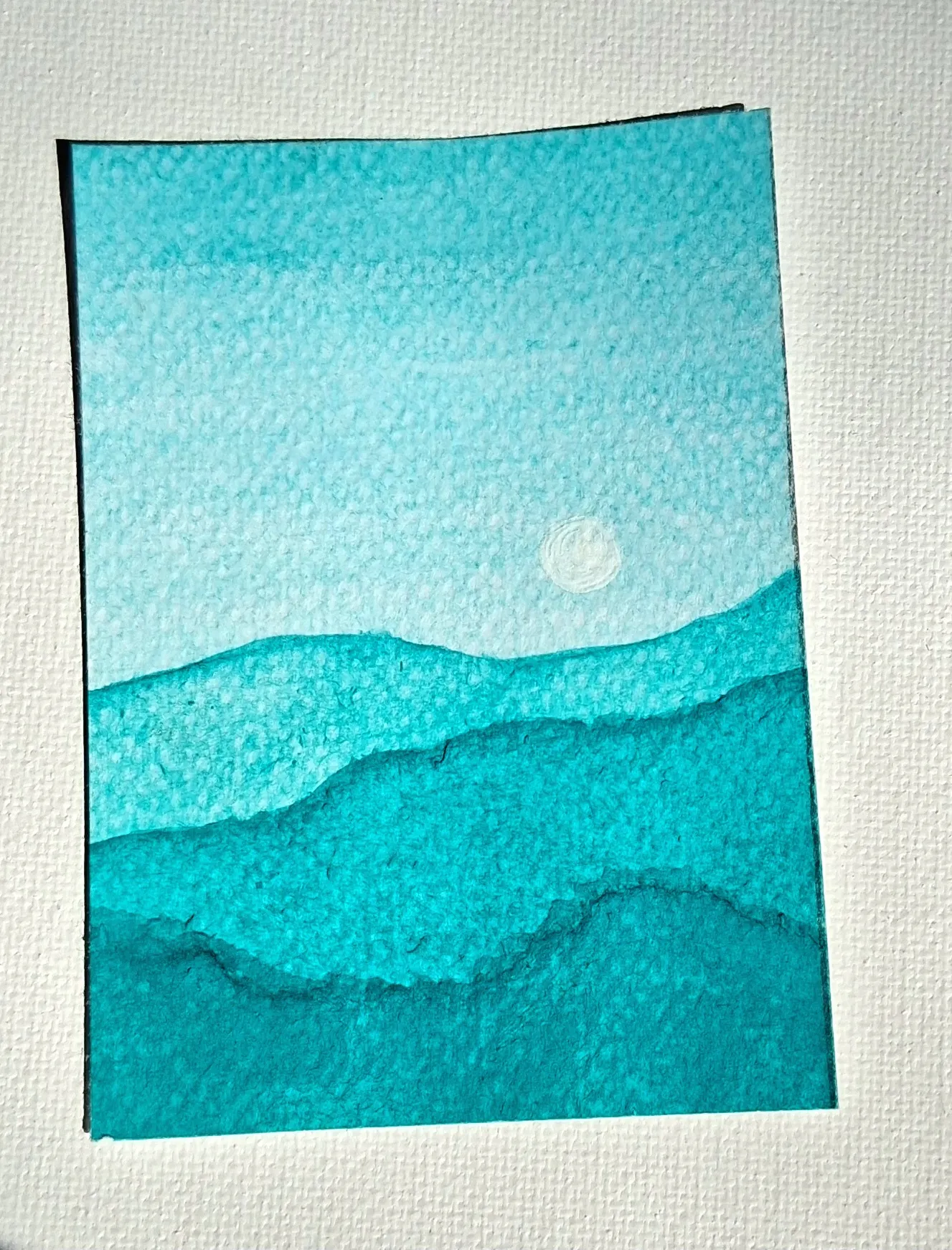 Teal Ridge aceo art card