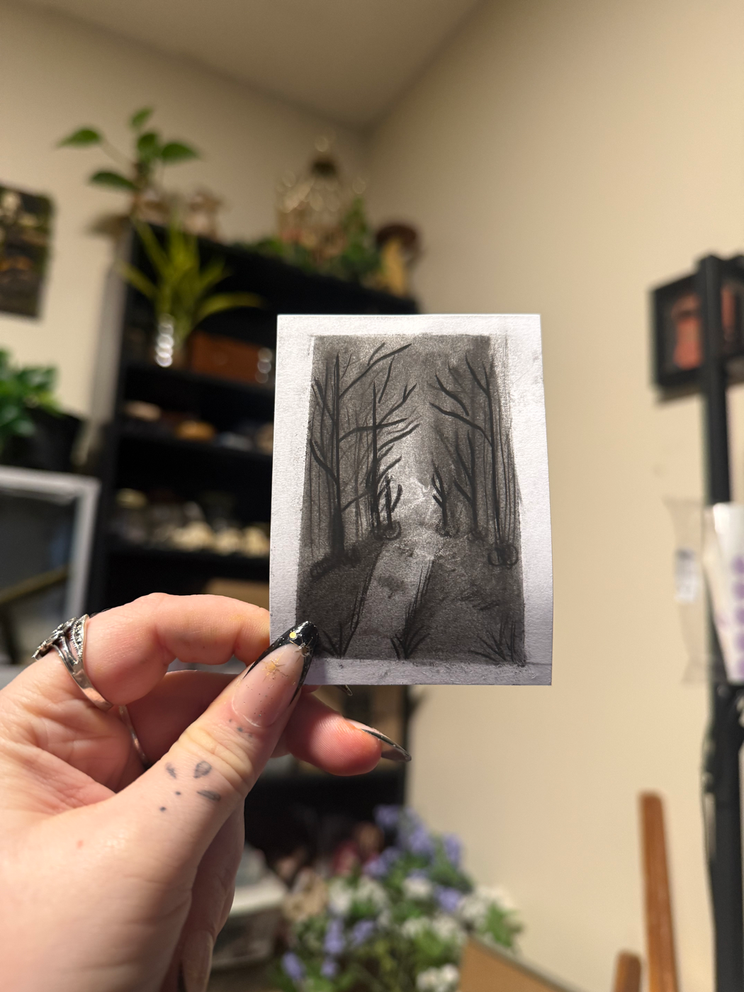 Winter woods aceo art card