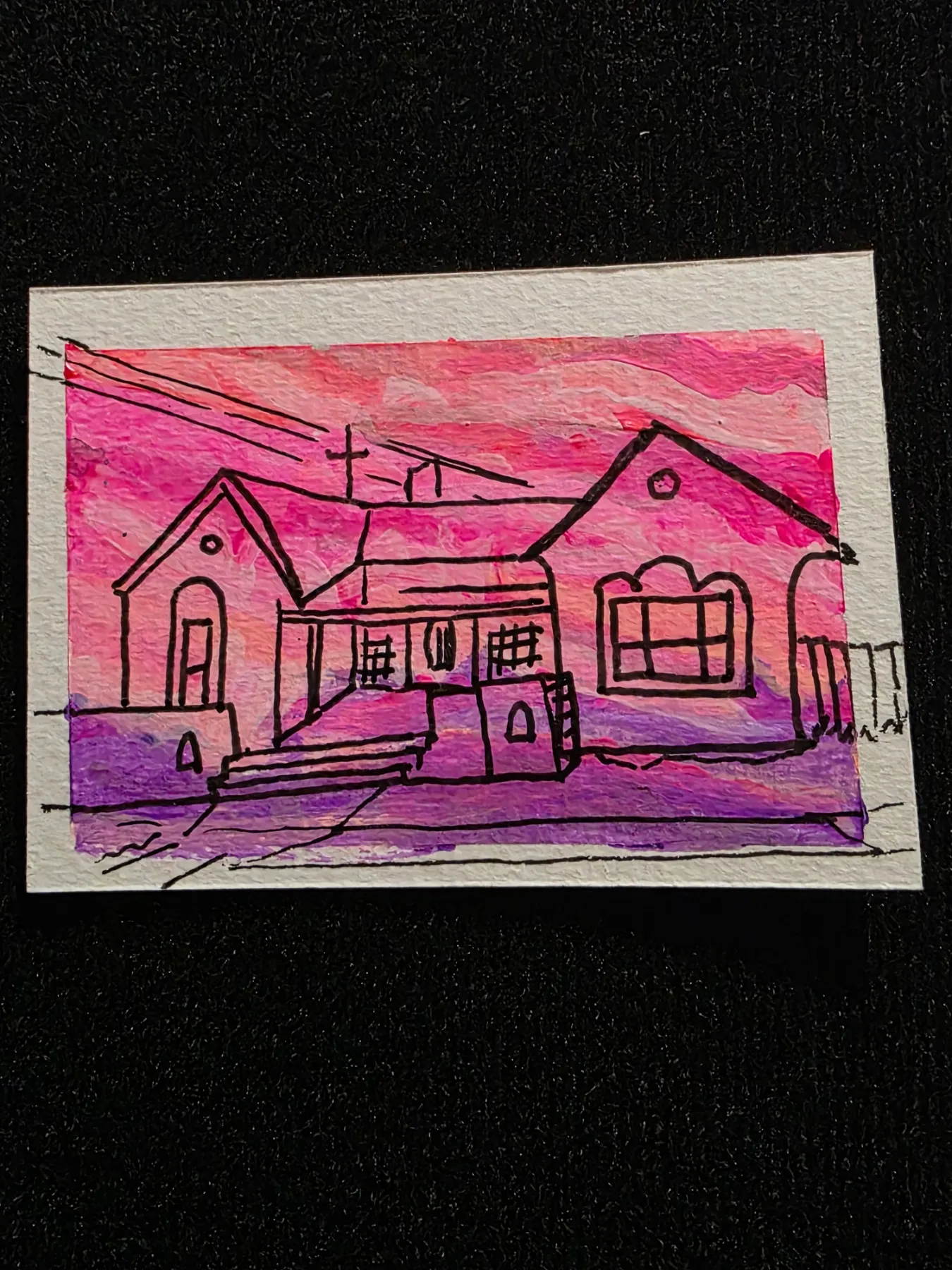 Pepto Bismal House aceo art card