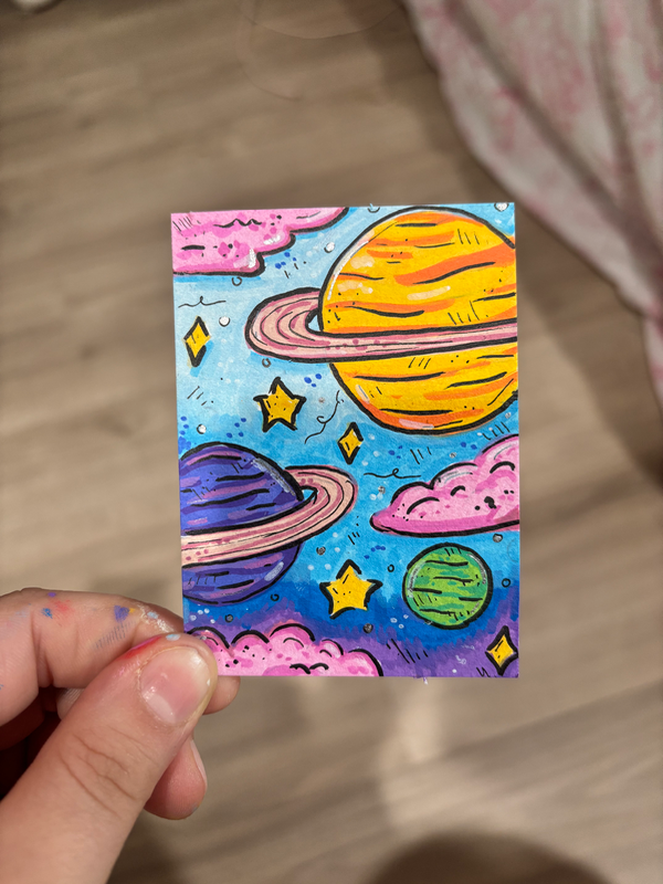 Into OuterSpace aceo art card