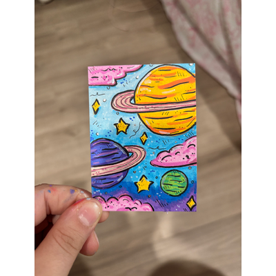 Into OuterSpace aceo art card thumbnail 1