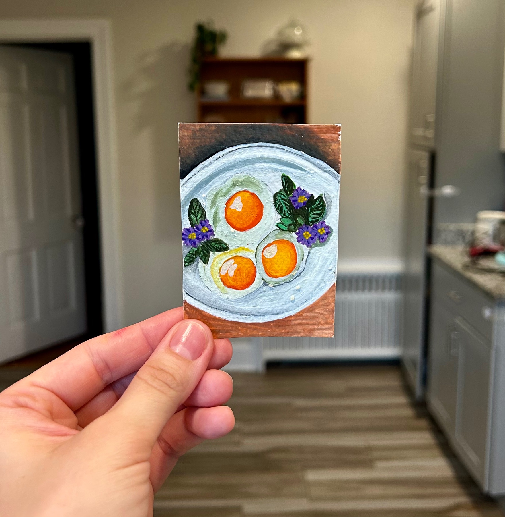 Breakfast Trio aceo art card