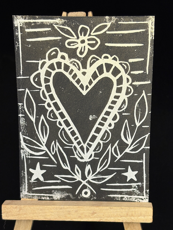 Hearts aceo art card