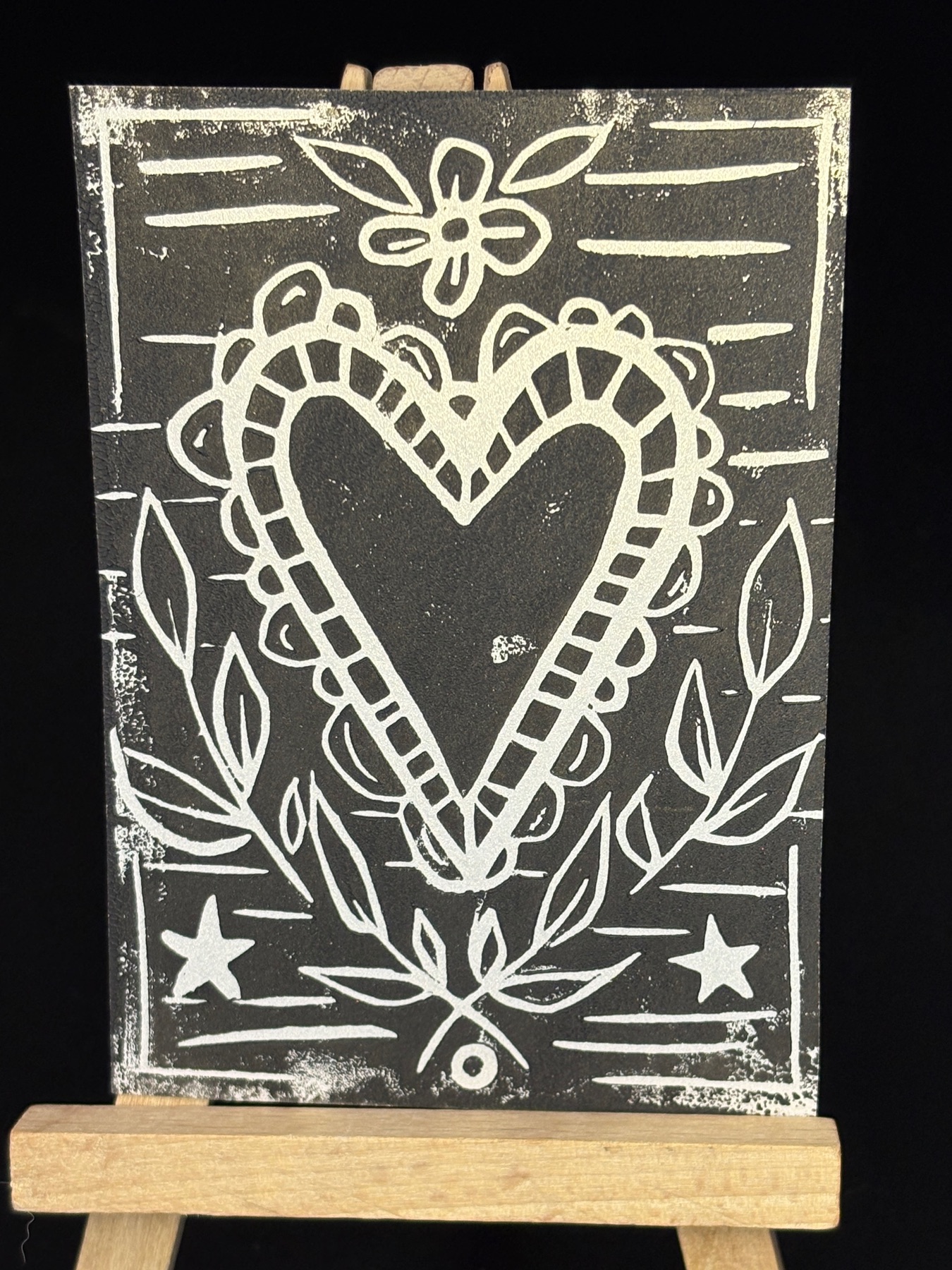 Hearts aceo art card