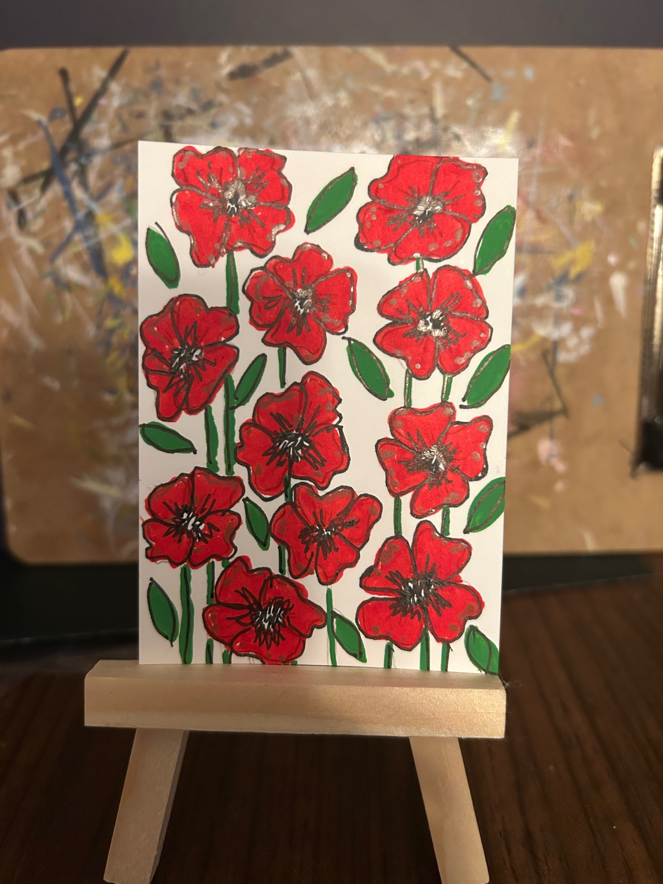 Poppies aceo art card