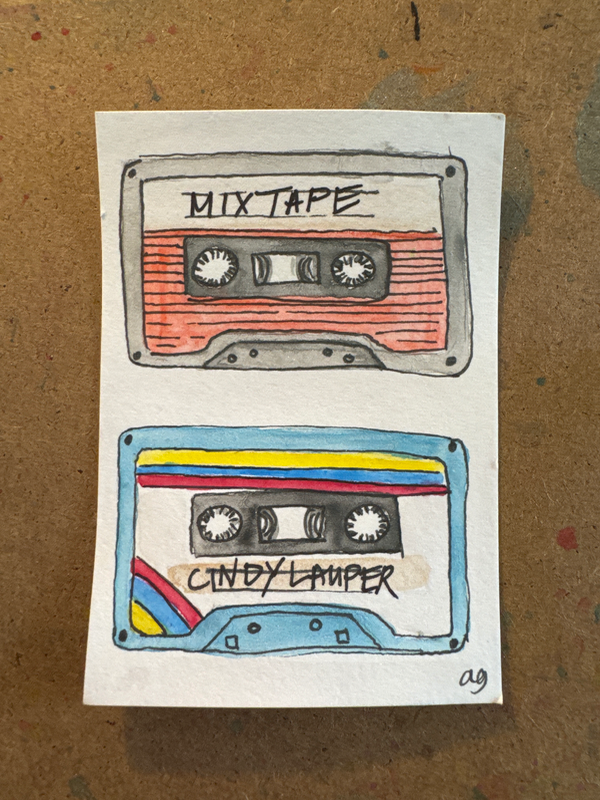 ‘Mix Tapes’ aceo art card
