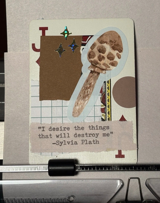 Mushroom Quote Card #123 by Mazerzine Sylvia Plath aceo art card thumbnail 1