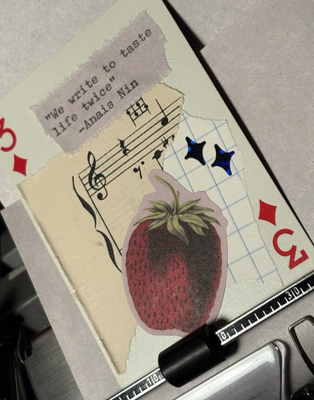 Strawberry Quote Card #297 by Mazerzine Writer’s Inspiration aceo art card thumbnail 2