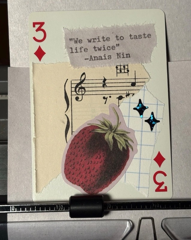 Strawberry Quote Card #297 by Mazerzine Writer’s Inspiration aceo art card