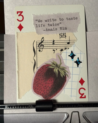 Strawberry Quote Card #297 by Mazerzine Writer’s Inspiration aceo art card thumbnail 1