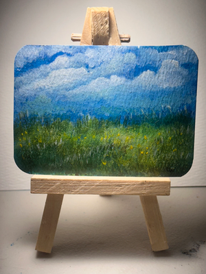 Meadow Beneath the Summer SKy aceo art card thumbnail 2