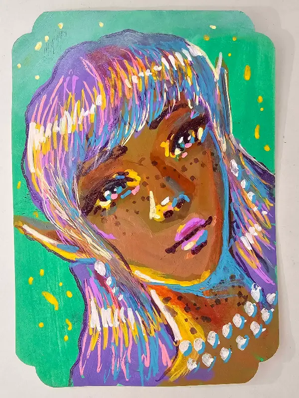 Dripping in Pearls aceo art card