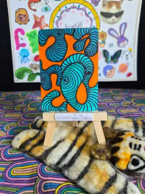 "Amoeba" Abstract aceo art card thumbnail 1