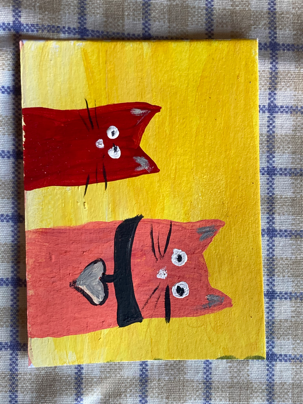 Series Cat One #1 aceo art card