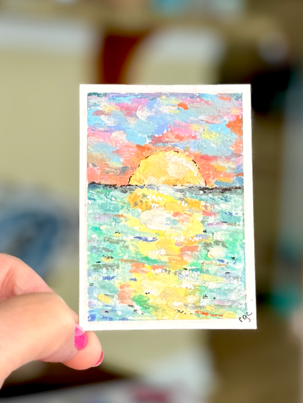 Sunny Seascape aceo art card