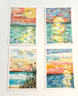 Sunny Seascape aceo art card thumbnail 3