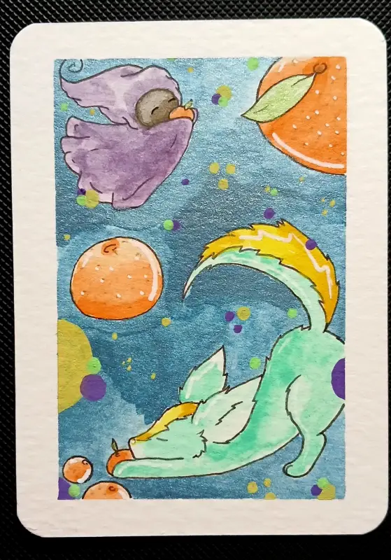 Quiet Orange aceo art card