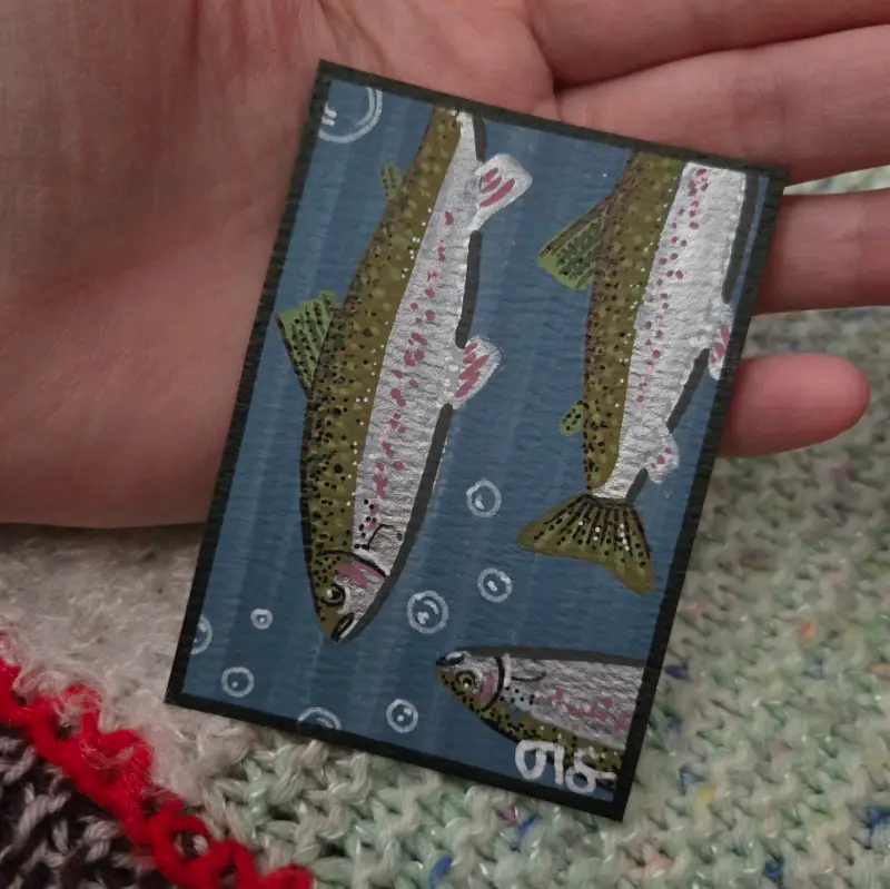 Trout 2/2 aceo art card