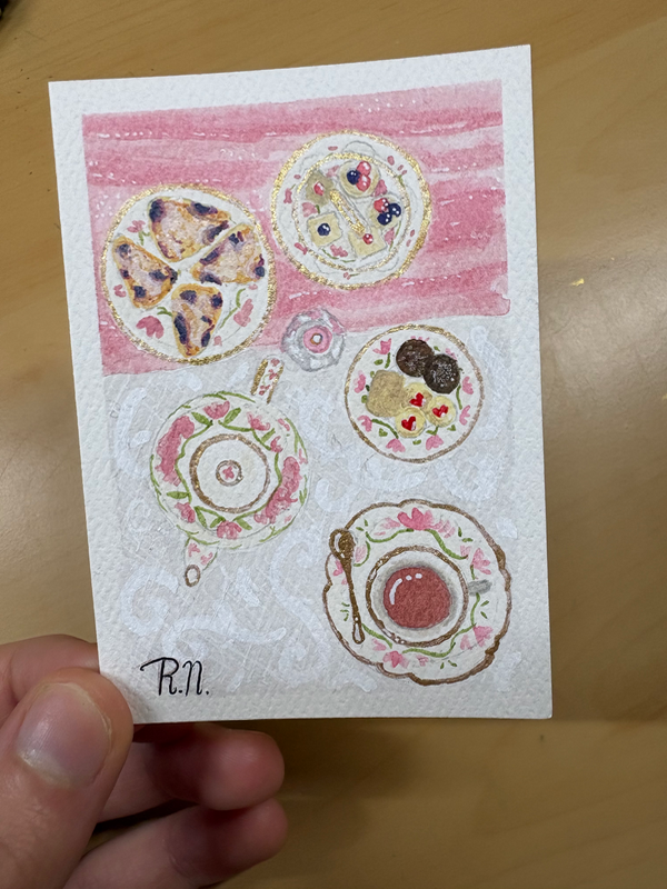 Tea Party aceo art card
