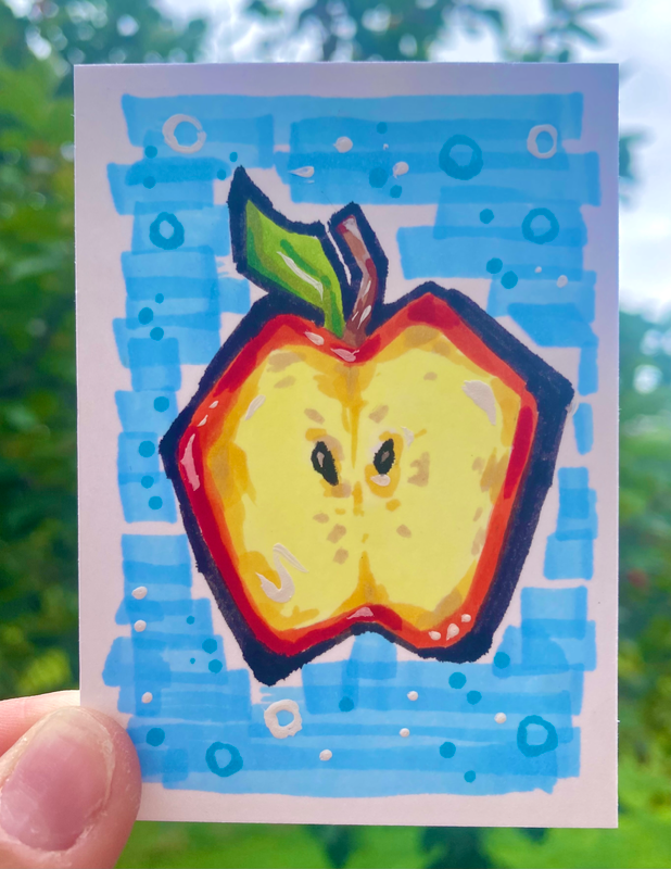 apple! aceo art card
