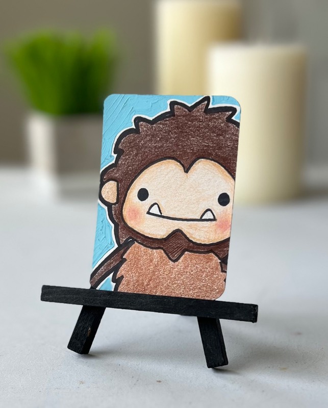 Sneaky Sasquatch aceo art card