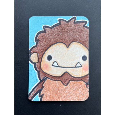 Sneaky Sasquatch aceo art card thumbnail 2