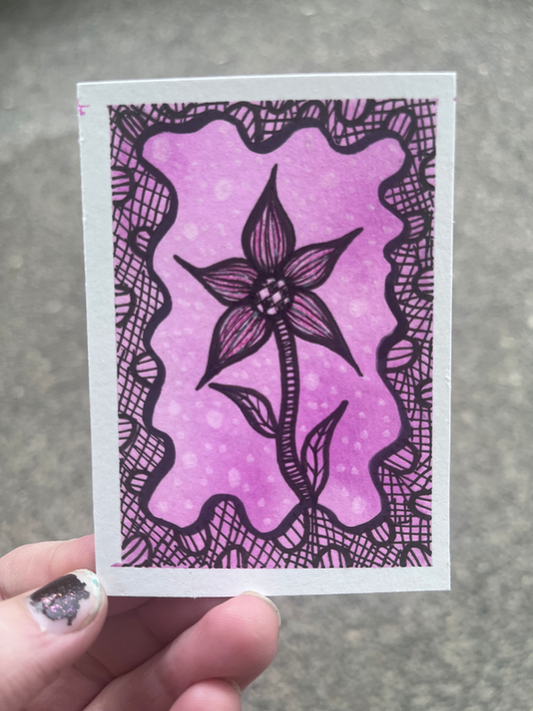 Sinking Spell Magic Flower Collection Pink Edition aceo art card