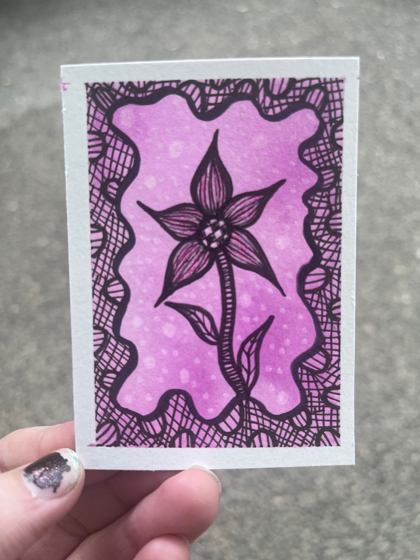 Sinking Spell Magic Flower Collection Pink Edition aceo art card