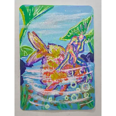 Gullet the Goldfish aceo art card thumbnail 1