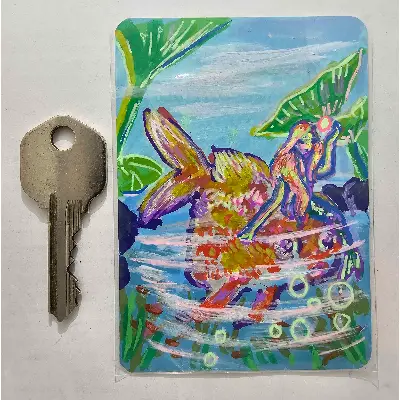 Gullet the Goldfish aceo art card thumbnail 2