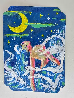 Splash aceo art card thumbnail 1