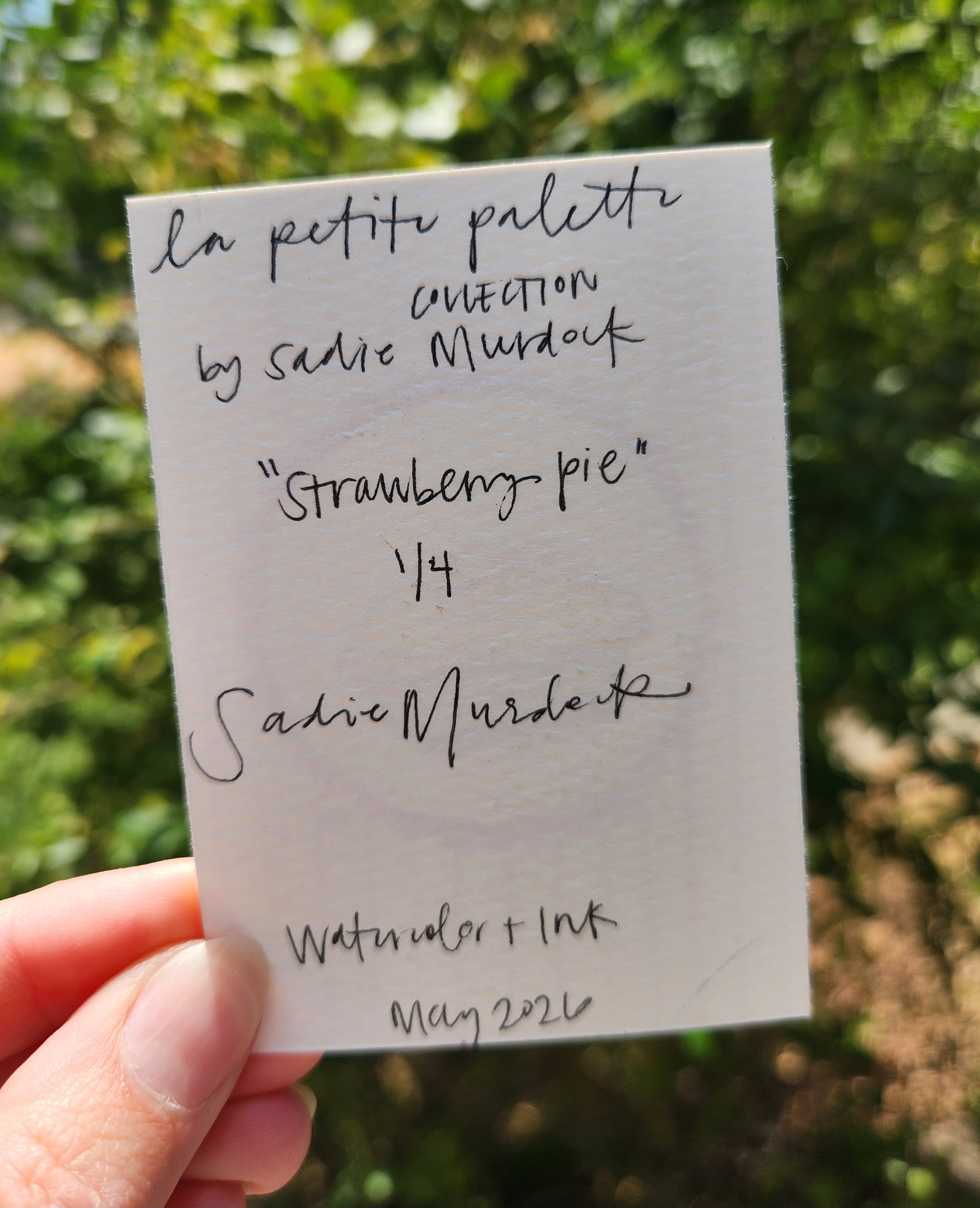 Strawberry Pie aceo art card thumbnail 3