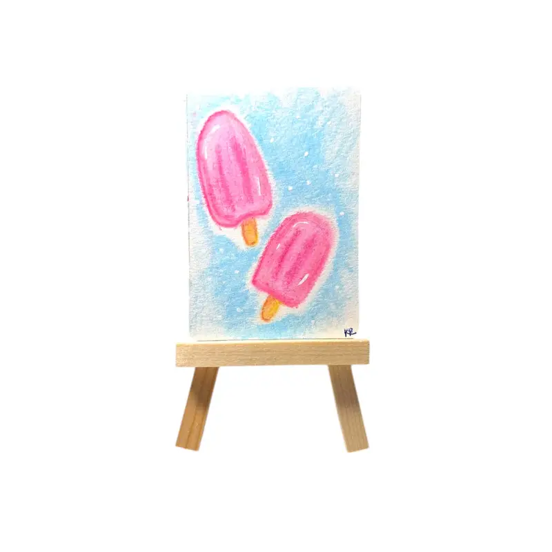 Pink Sweethearts aceo art card