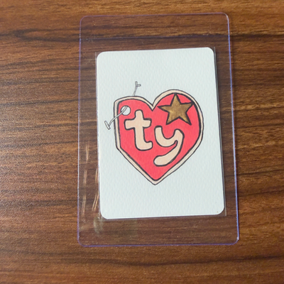 Nostalgic - Ty Beanie Baby Nostalgic Art Card - Raised Tactile Gold Star! aceo art card thumbnail 2