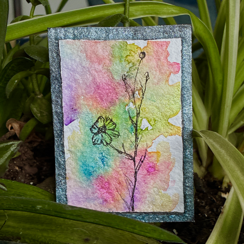 Single Stem aceo art card