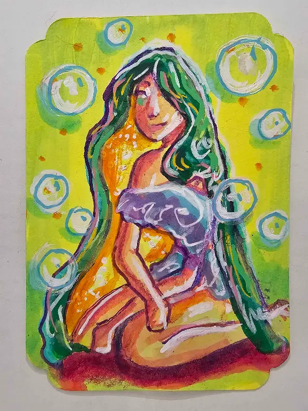 Oyster Girl aceo art card