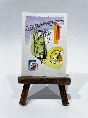 Mighty Bee aceo art card thumbnail 2