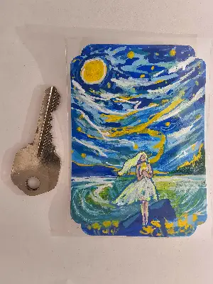 Longing for the Moon aceo art card thumbnail 2